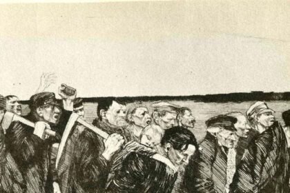 The March of the Weavers in Berlin (1897) by Käthe Kollwitz